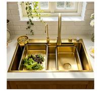 ZQFHSX Ensemble évier de Cuisine en Acier Inoxydable avec Robinet extractible, cuve Unique à Montage sur Le Dessus et revêtement Nano, Accessoires de Poste de Travail, Lave-cuisinières So