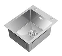 ZQFHSX Évier Compact à Une cuve en Acier Inoxydable argenté - Mini lavabo Compact pour Cuisine, Bar, Balcon, Office d'hôtel et espaces Utilitaires (52 x 40 x 22 cm)