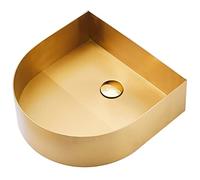 ZQFHSX Évier de Bar de Cuisine doré à cuve Unique Semi-Circulaire encastrable en Acier Inoxydable 304 avec bonde et Tuyau (Couleur : Argent, Dimensions : 40 x 40 x 12 cm)