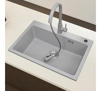 ZQFHSX Évier de Cuisine à encastrer sous Plan 50 x 43 cm, Vasque Simple avec Accessoires, Facile à Nettoyer, en Acier Inoxydable, pour Cuisines et salles de Bains Modernes.