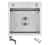 ZQFHSX Évier de Cuisine en Acier Inoxydable avec Panier-Filtre et Tuyau d'évacuation - Bac Unique Compact, Facile à Nettoyer, idéal pour Bar, buanderie ou Petit Appartement (78 x 43 x 21