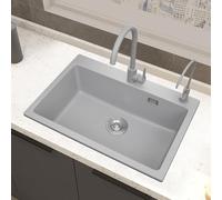 ZQFHSX Évier de Cuisine encastré 79 cm x 51 cm avec Accessoires - Lavabo Vasque à Une cuve Facile à Nettoyer - Design Moderne pour Cuisines élégantes