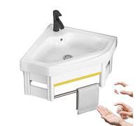 ZQFHSX Lavabo Mural d'angle avec vis de Fixation et bonde, idéal pour Les Petites salles de Bain et Les Toilettes suspendues. Convient également aux hôtels et Autres établissements de ce Type.