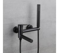 ZQFHSX Robinet de Baignoire Mural Noir avec pommeau de Douche pivotant et Ensemble Complet de mitigeur et Flexible - Douche de Salle de Bain Grifos pour Une décoration intérieure Moderne