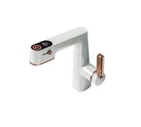 ZQFHSX Robinet de Cuisine, mitigeur de lavabo extractible Multifonctionnel, Robinet de température à LED Haut de Gamme, robinetterie Crane 360°, Construction en Laiton