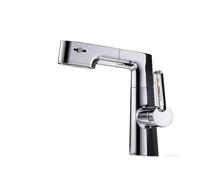 ZQFHSX Robinet de Cuisine, mitigeur de lavabo extractible Multifonctionnel, Robinet de température à LED Haut de Gamme, robinetterie Crane 360°, Construction en Laiton