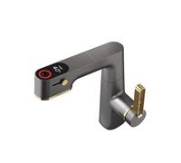 ZQFHSX Robinet de Cuisine, mitigeur de lavabo extractible Multifonctionnel, Robinet de température à LED Haut de Gamme, robinetterie Crane 360°, Construction en Laiton