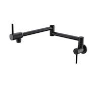 ZQFHSX Robinet de Cuisine Mural Pliable à Un Seul Trou d'eau Froide, Finition Or Rose, Bec pivotant et Pliable, en Laiton (Noir brossé à l'huile).