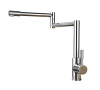 ZQFHSX Robinet de Remplissage de casseroles, Robinet d'évier de Cuisine Pliable et Extensible en Acier Inoxydable, à Un Trou, avec poignées et Bras articulés à Double Articulation, finiti
