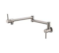 ZQFHSX Robinet de Remplissage Mural Pliable pour Cuisine, à Un Seul Trou d'eau Froide, Finition Or Rose, Bec pivotant et Pliable en Laiton (Nickel).