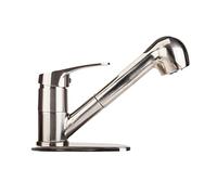 ZQFHSX Robinet d'évier de Cuisine, Robinet Commercial en Acier Inoxydable à poignée Unique extractible avec douchette vers Le Bas pour éviers de Bar Utilitaires de Ferme, Camping-Car ou m