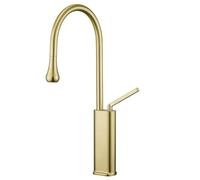 ZQFHSX Robinet mitigeur de Cuisine et de Salle de Bain à Bec Haut extractible, Finition brossée, mitigeur monocommande avec douchette, pour Vasque Haute et Meuble-lavabo au Style Moderne.