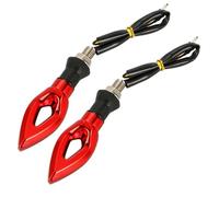 ZQINGQING Clignotant Moto Led 1 paire de motocyclette virage indicateur signal d'éclair(Red)