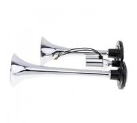 ZQINGQING Klaxon Voiture Klaxon de Voiture Fort 600DB, Train, Voiture, Camion, Bateau, Double klaxon à Air Super Fort for Signal sonore Automatique 12V/24V Klaxon(Sliver)