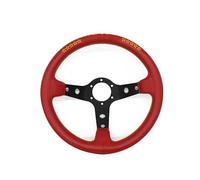 ZQINGQING Volants Sport 320mm 330mm 330mm Cuir en Microfibre Rouge en Microfibre Profond Style Vertex Racing Sport Voiture Rallye Rally