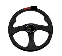 ZQINGQING Volants Sport Roue de Direction finie de Fibre de Carbone Plate 14inch PVC Roue de ralliement du Cuir avec