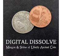 ZQION Dissolve numérique (version Morgan) - Pièce de monnaie pour tours de magie - Changez visuellement les pièces magiques en gros plan - Gimmick Magic Mentalism