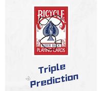 ZQION Triple prédiction Poker Deck Magic Tricks Gimmick Illusion Mentalisme Magic Props Magiciens Mind Reading Illusions Magia Close Up Magic Street