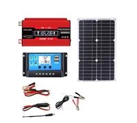 ZQIRUIQZ 110V/220V 4000W Kit Panneau Solaire Système D'énergie Solaire Complet Contrôleur 30A + 18W18V Panneau Solaire, Home Off-Grid System(Red,12V-220V)