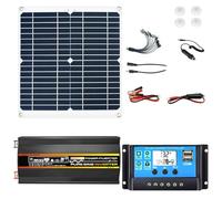 ZQIRUIQZ 3000W/4000W 12V À 110V/220V Kit Panneau Solaire Onduleur 50A Contrôleur + 50W12V Panneau Solaire Kit Système Solaire Home Grid System Solar Generator(500W,12V-110V)