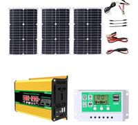ZQIRUIQZ Kit Onduleur Solaire Complet 4000W RV Solar Panel Kit Includes 50A Controller and 75W Solar Panel for Home and Outdoor Power Generation(Yellow,12V-220V)