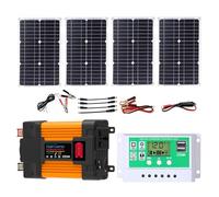 ZQIRUIQZ Kit Solaire 6000W avec Contrôleur De Charge 50A Et Panneau Solaire 100W, Système Onduleur Hors Réseau pour Maison Et Utilisation Extérieure(12V-110V)