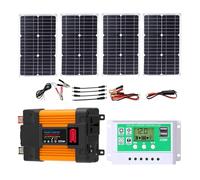 ZQIRUIQZ Kit Solaire Complet 4000W 6000 W avec Onduleur Sinusoïdal Pur, Contrôleur 50 A Et Panneau Solaire 100 W - Système Solaire 12 V pour Maison, Camping, Camping-Car, Urgence(4000W,12V-110V)