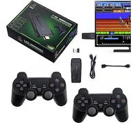 ZQJYMXY Découvrez le jeu classique avec la console de jeu rétro sans fil - Clé de jeu vidéo Plug and Play avec plus de 10 000 jeux intégrés, sortie HDMI 1080p, deux contrôleurs sans fil 2,4 G.