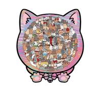 Zqkimzi Casse-tête en Bois Animaux | 135 Pièces Chat Encadré Jeu Cérébral - Casse-Tête en Bois Coloré sur Les Animaux - pour, Adultes et Seniors, Idée Cadeau, Décoration Maison, Salle de Jeux