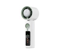 Zqkimzi Cooling Fan, Portable Turbine Design, 1-199 Speed Rechargeable Fan, Foldable with 4000mAh Battery, Display and Night Light for Women, Camping, Outdoor Use, 6.22x2.72x2.36 inches