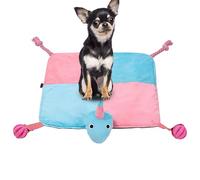 Zqkimzi Dog Sniffing Mat, Colorful Bunny Feeding Pad, Interactive Slow Feeder, Training Enrichment Play Mat with Pull Rope & Food Dispensing Ball, Ideal for Puppies & Dogs, 320g