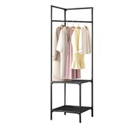 Zqkimzi Freestanding Clothing Storage, Versatile Shoe and Coat Stand, Compact Corner Organizer, Sturdy Coat and Shoe Rack, Modern Metal Storage Rack, Stylish Corner Rack for Shoes