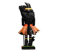 Zqkimzi Halloween Nutcrackers, Handpainted Wooden Nutcracker Soldier Figurine, Halloween Season Decor, Foldable Decoration for Shelf, Table, Centerpiece, Mantel Display, 10.04 inches