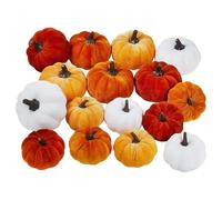 Zqkimzi Halloween Pumpkin Decor, Velvet Harvest Pumpkins, Artificial Pumpkin Set, Realistic Faux Pumpkins, Faux Velvet Pumpkins for Thanksgiving Fall Wedding Halloween Farmhouse Decor