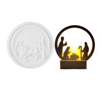 Zqkimzi Moule en plâtre pour crèche, forme de naissance, rond, antiadhésif | Moules de bricolage en résine pour décoration, outil de loisirs créatifs, moule à l'action de grâces et de loisirs créatifs