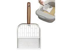 Zqkimzi Pelle à litière pour chat avec manche en bois | Rehausseur anti-adhésif pour litière pour chat, salon, cabinet vétérinaire, dortoir, maison avec plusieurs animaux