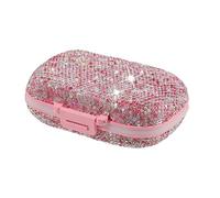 Zqkimzi Pilulier Quotidien En Strass, Pilulier Scintillant, Pilulier À Paillettes, Pilulier Avec Strass, Pilulier Tendance En Strass Pour Un Usage Quotidien