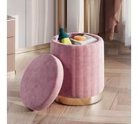 ZQKJLH Ottoman de Rangement Rond capitonné avec Couvercle Amovible très Grand Repose-Pieds rembourré Table Basse Tabouret for Salon canapé Chambre à Coucher Cuisine Couloir