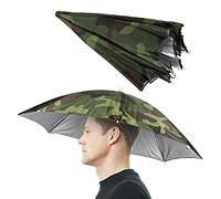 ZQO Parapluie de Pêche Protection Solaire Parasol Monté sur Tête 65 cm de Diamètre Chapeau de Camouflage Parapluie Voyage de Pêche en Plein Air Accessoires d'Aventure