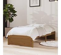 ZQQLVOO 2FT6 Lit familial en bois massif Marron miel 75 x 190 cm Petit simple