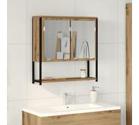 ZQQLVOO Armoire à miroir en chêne Artisan 60 x 16 x 60 cm avec charme rustique et espace de rangement pratique pour salle de bain