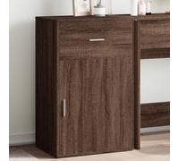 ZQQLVOO Armoire d'appoint marron aspect chêne 56,5 x 39 x 90 cm en bois avec 1 tiroir et 2 compartiments pour espace de rangement, plateau supérieur stable, matériau robuste durable