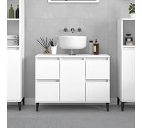ZQQLVOO Armoire de rangement de salle de bain - Meuble haut - Meuble bas - Blanc - 80 x 33 x 60 cm - Matériau dérivé du bois pour salle de bain, cuisine, salon ou chambre à coucher