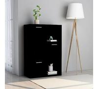ZQQLVOO Armoire de rangement noire 60 x 29,5 x 90 cm en panneau de particules, rangement DVD + étagère CD, séparateur de pièce pour bureau, salon, bibliothèque