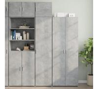 ZQQLVOO Armoire haute étroite gris béton 45 x 42,5 x 225 cm en bois avec deux compartiments et montage flexible sur porte - Rangement peu encombrant pour salle de bain, salon et plus encore, durable