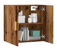 ZQQLVOO Armoire murale aspect bois vieilli 60 x 31 x 60 cm avec deux compartiments pour espace de rangement, design scandinave, peu encombrant et polyvalent comme armoire flottante