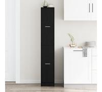 ZQQLVOO Armoire pharmacie en panneau de particules avec placage en chêne noir mat 30 x 41 x 174,5 cm avec deux étagères et deux portes pour couloir, chambre à coucher, salon avec support mural