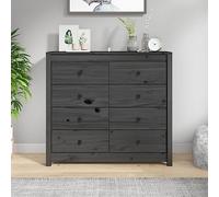 ZQQLVOO Banc d'entrée Gris 110x40x60 cm en Bois de Pin Massif avec Tiroirs Spacieux, Meuble de Rangement Pratique pour Couloir, Armoire Buffet Solide avec Plan Robust
