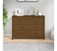 ZQQLVOO Banc d'entrée Marron Miel 80x40x43 cm en Bois de Pin Massif avec Tiroirs Spacieux, Meuble de Rangement Pratique pour Salon et Couloir, Armoire Buffet Rustique avec Plan