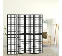 ZQQLVOO Bedroom Panel Screens Paravent 4 pièces Style japonais Pliable 160 x 170 cm Noir